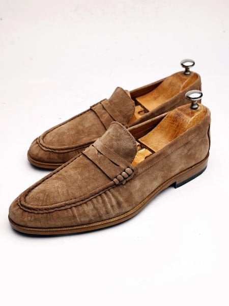 COFFEE SUEDE ESTE HAKİKİ SÜET DERİ ERKEK TARZ YAZLIK AYAKKABI KAHVE - 44