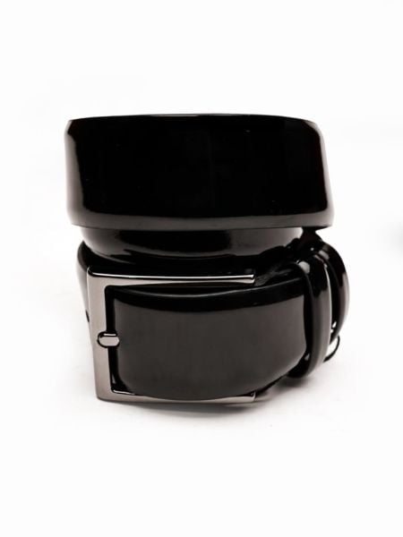 PATENT BLACK LION BELT HAKİKİ DERİ ERKEK KEMER 094 SİYAH RUGAN - 140CM