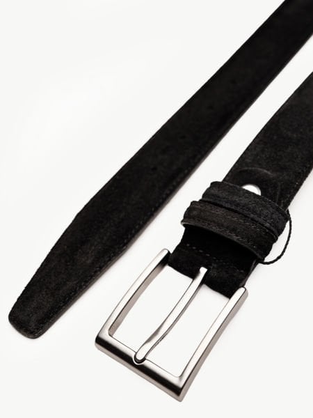 BLACK SUEDE LION BELT HAKİKİ DERİ KEMER 094 SİYAH SÜET - 140CM