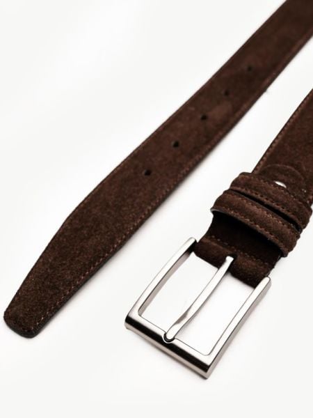 COFFEE SUEDE LION BELT HAKİKİ DERİ ERKEK KEMER 094 KAHVE SÜET - 140CM