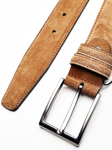 TABACO LION BELT NUBUK DERİ ERKEK KEMER 094 TABA NUBUK - 140CM