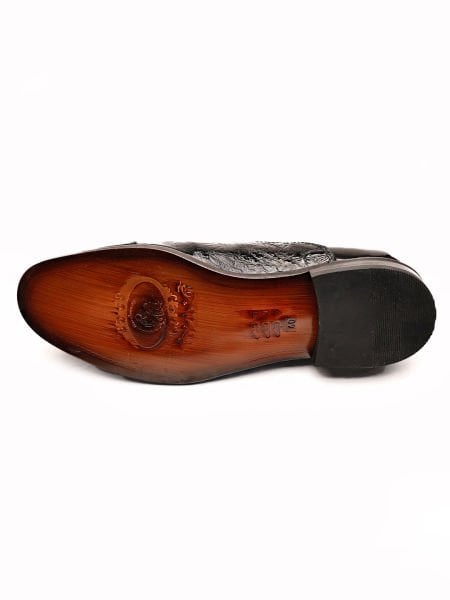 PATENT BLACK CAVALLO HAKİKİ DERİ TARZ ERKEK AYAKKABI SİYAH RUGAN - 41