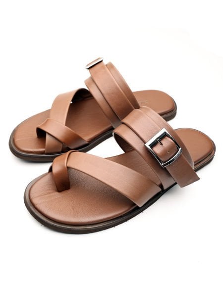 COFFEE COMFORT SANDALET KAHVE ERKEK DERİ SANDELET KAHVE - 42