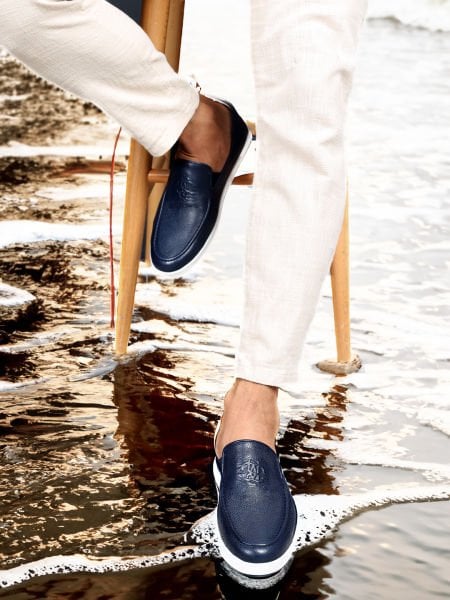NAVY BLUE LOONY LACİVERT HAKİKİKİ DERİ RAHAT ERKEK AYAKKABI LACİVERT - 45