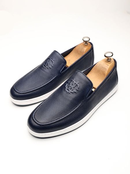NAVY BLUE LOONY LACİVERT HAKİKİKİ DERİ RAHAT ERKEK AYAKKABI LACİVERT - 45