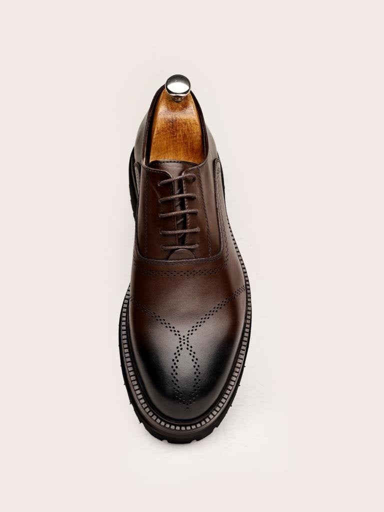 COFFEE LASER HAKİKİ DERİ ERKEK GÜNLÜK AYAKKABI KAHVE - 42