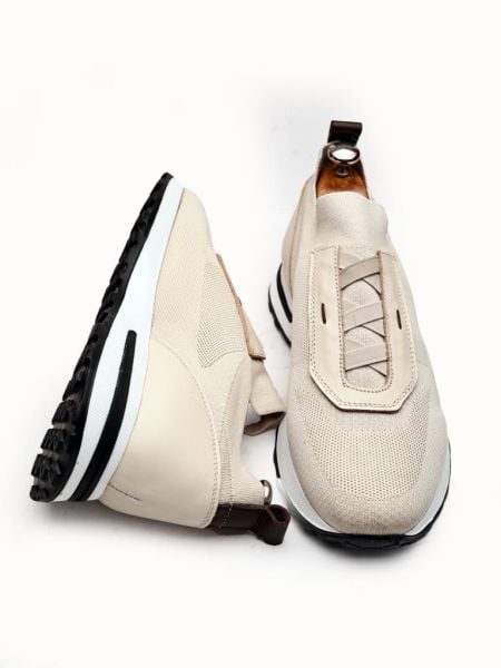 BEIGE  VOYAGER ÖRME / DERİ RAHAT ERKEK YAZLIK AYAKKABI BEJ - 45