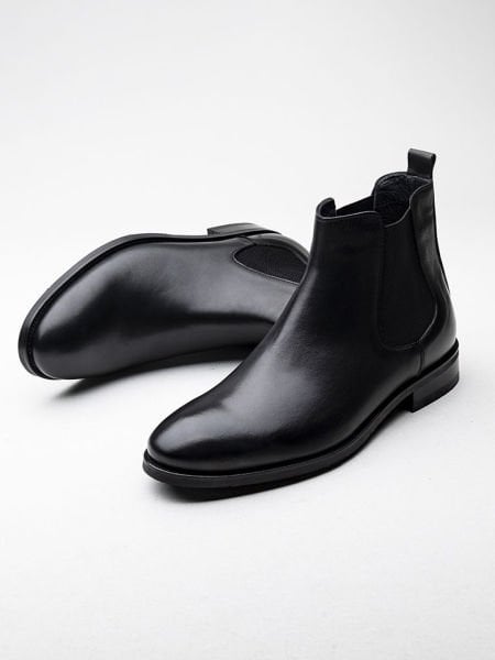 BLACK CHELSEA HAKİKİ DERİ TARZ BOT SİYAH - 37