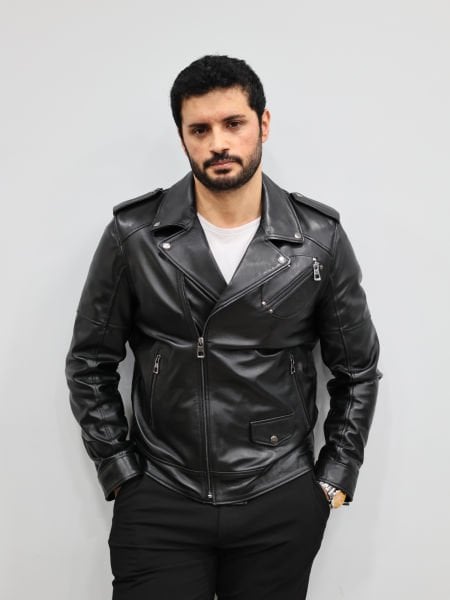JOHN DAWID POWER HAKİKİ DERİ MONT SİYAH FLOTER - XL