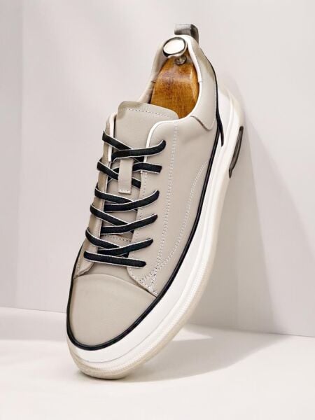 GREY GREAT HAKİKİ DERİ ERKEK GÜNLÜK AYAKKABI GRİ - 40