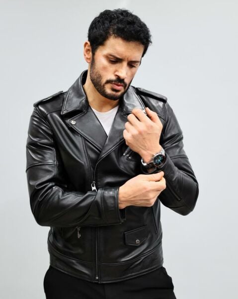 JOHN DAWID POWER HAKİKİ DERİ MONT SİYAH - 2XL