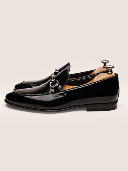 PATENT BLACK JUST HAKİKİ DERİ KLASİK AYAKKABI RUGAN DERİ - 43