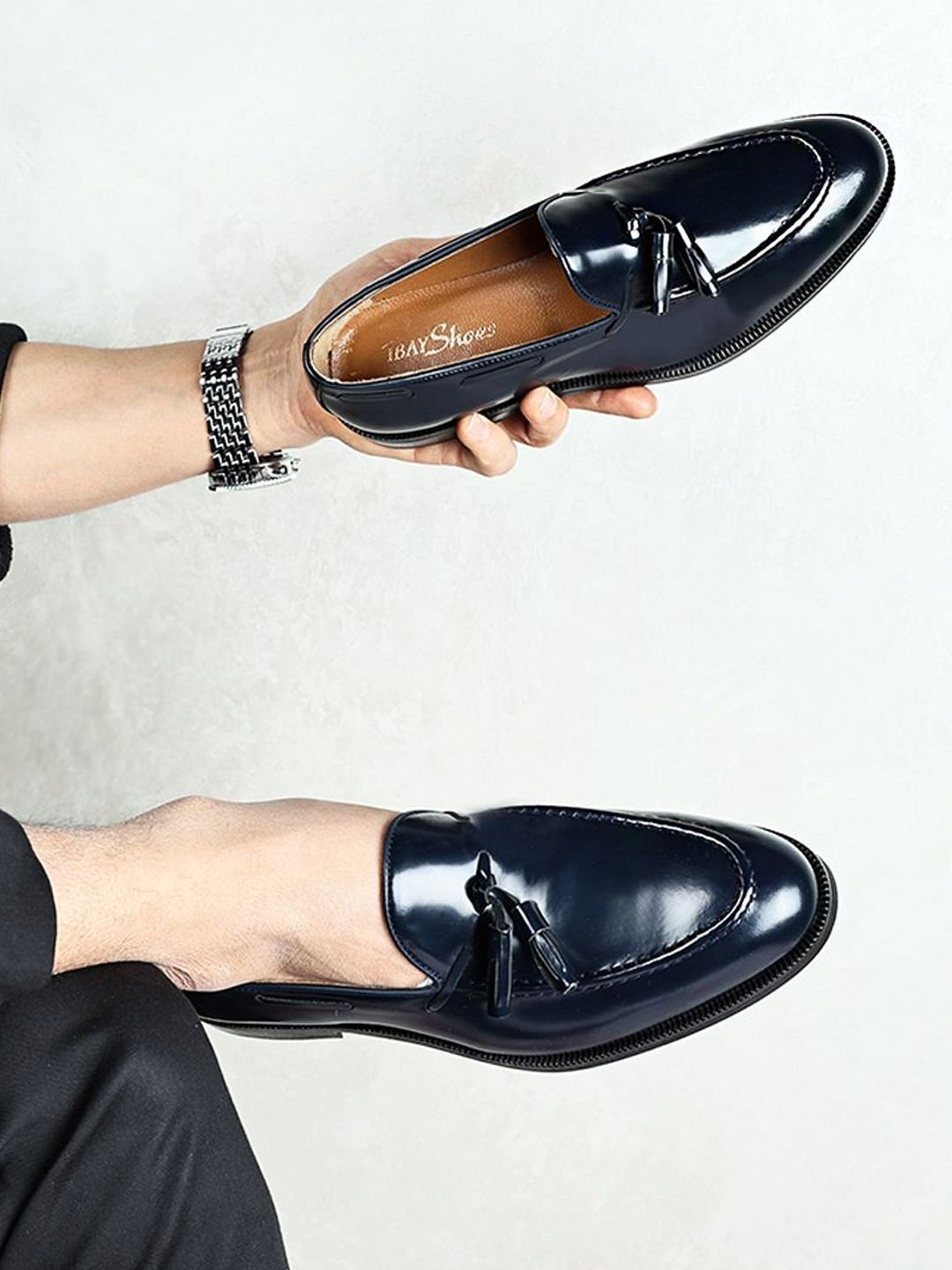 NAWY BULE MORRIS ERKEK DERİ KLASİK AYAKKABI LACİVERT AÇMA - 39