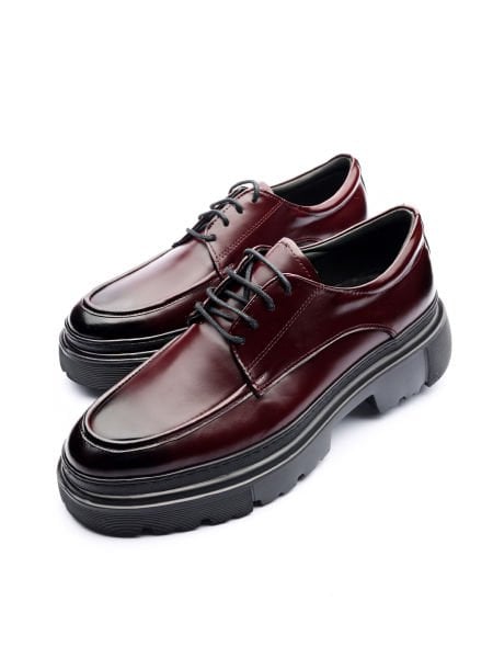 CLARET RED WINSTON YÜKSEK TABAN ERKEK DERİ AYAKKABI BORDO AÇMA - 43