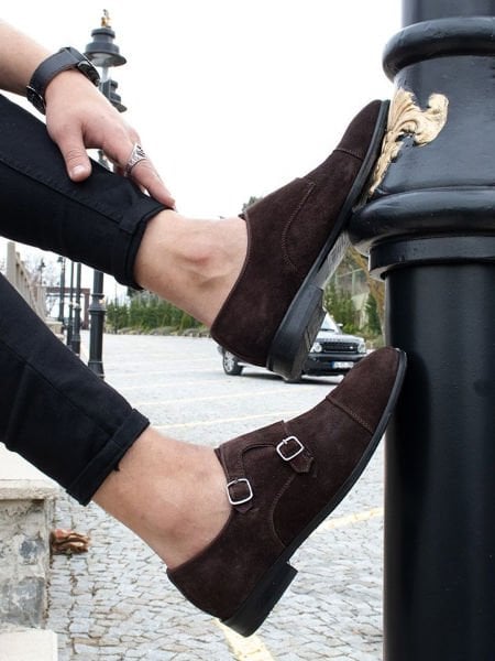 COFFEE SUEDE COSTA HAKİKİ DERİ KLASİK AYAKKABI KAHVE SÜET - 45