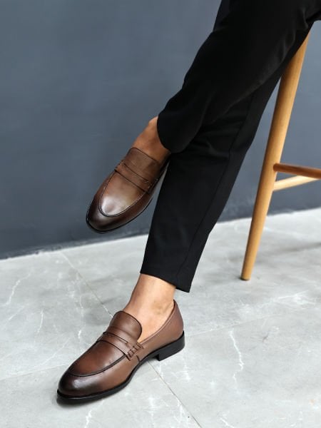 COOFFEE ENZO HAKİKİ DERİ KLASİK AYAKKABI KAHVE - 42