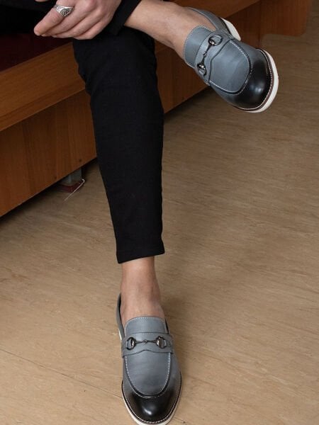 GREY DANIEL HAKİKİ DERİ KLASİK AYAKKABI GRİ - 45