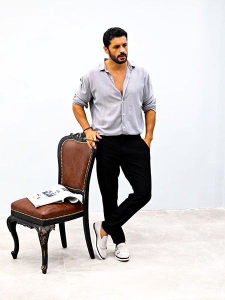 GREY SUEDE KROSE HAKİKİ DERİ GÜNLÜK AYAKKABI GRİ SÜET - 43