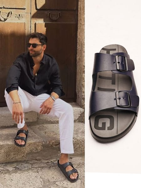 NAWY BLUE COOL HAKİKİ DERİ ERKEK SANDALET LACİVERT - 43