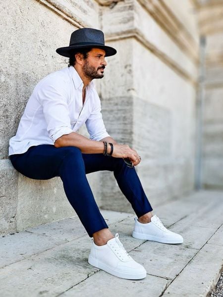 WHITE CROCCO LIKE HAKİKİ DERİ GÜNLÜK AYAKKABI BEYAZ KROKKO - 45