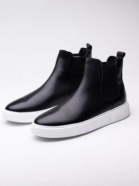 BLACK CONE  ERKEK HAKİKİ DERİ BOT SİYAH DERİ - 42