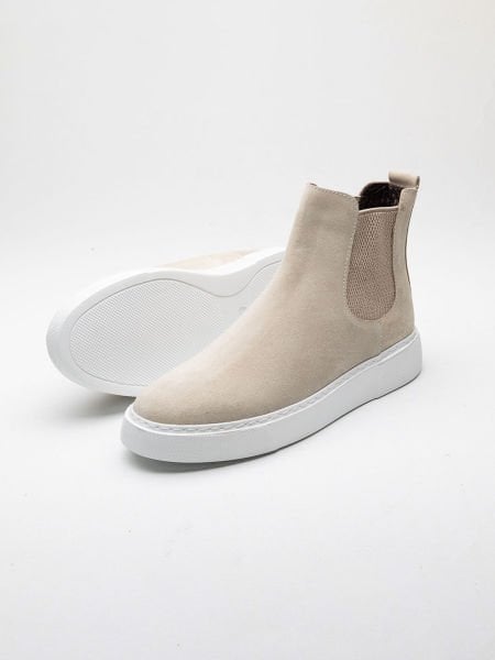 BEIGE SUEDE CONE  ERKEK HAKİKİ DERİ BOT BEJ SÜET - 37