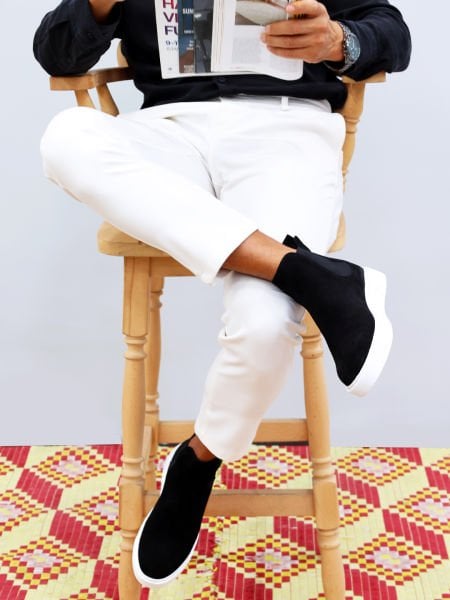 BLACK SUEDE CONE  ERKEK HAKİKİ DERİ BOT SİYAH SÜET - 43