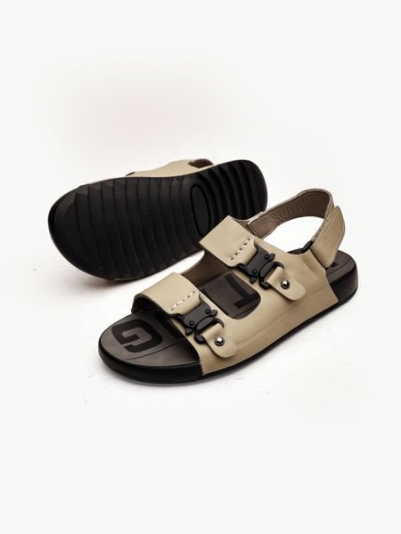 GRAY BLYSS HAKİKİ DERİ ERKEK SANDALET AÇIK GRİ - 43