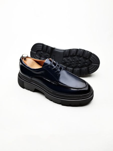 DARK BLUE  WINSTON HAKİKİ DERİ KLASİK AYAKKABI LACİVERT AÇMA - 45