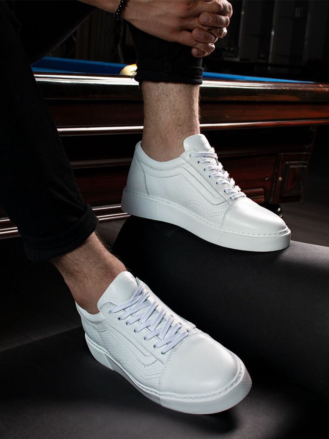 WHITE WING ERKEK HAKİKİ GÜNLÜK DERİ AYAKKABI BEYAZ - 43