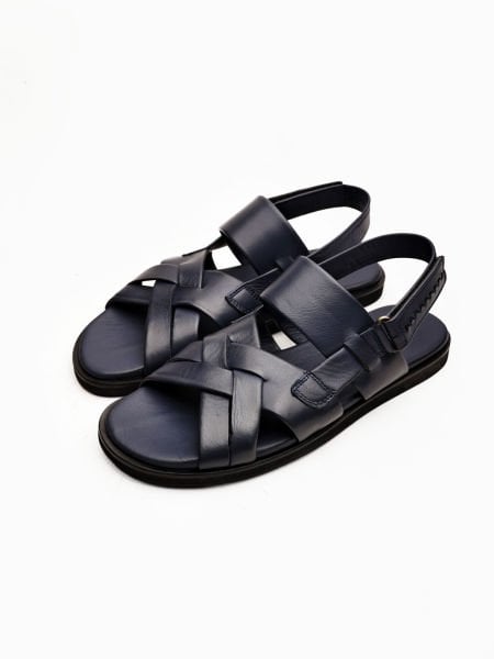 NAWY BLUE BEACH SANDALET HAKİKİ DERİ ERKEK SANDALET LACİVERT - 43