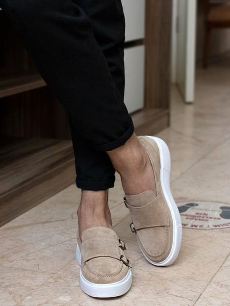 BEIGE SUEDE BELLINI TARZ ERKEK DERİ AYAKKABI BEJ - 43