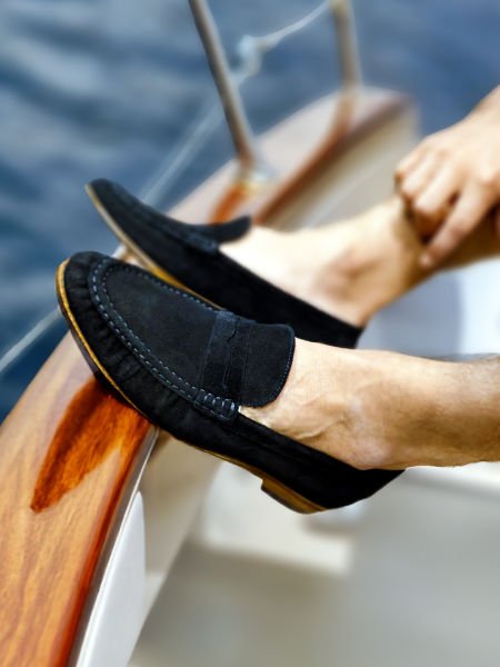 BLACK SUEDE ESTE SÜET DERİ ERKEK GÜNLÜK KLASİK AYAKKABI SİYAH SÜET - 45