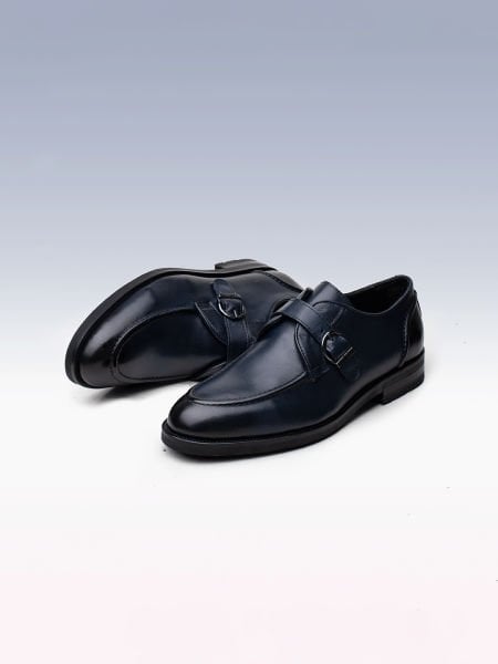 NAWY BLUE BRYANT HAKİKİ DERİ KLASİK AYAKKABI LACİVERT - 40