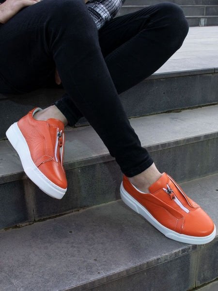 ORANGE FANCY ERKEK DERİ GÜNLÜK TARZ AYAKKABI TURUNCU - 41