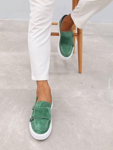 GREEN SUEDE BELLINI TARZ CASUAL AYAKKABI YEŞİL - 45