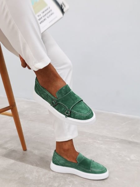 GREEN SUEDE BELLINI TARZ CASUAL AYAKKABI YEŞİL - 45