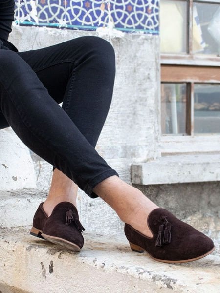 COFFEE SUEDE CRUEL HAKİKİ DERİ GÜNLÜK KLASİK AYAKKABI KAHVE - 45