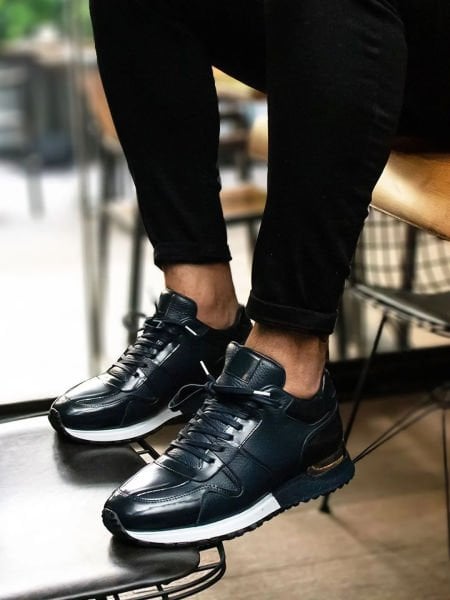 NAVY BLUE GUARDIAN HAKİKİİ DERİ ERKEK TARZ AYAKKABI LACİVERT - 42