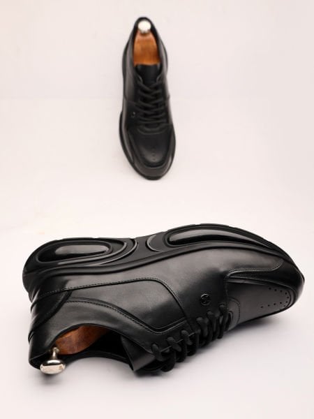 BLACK HENRY HAKİKİ DERİ ERKEK SNEAKERS RAHAT TARZ AYAKKABI SİYAH - 45
