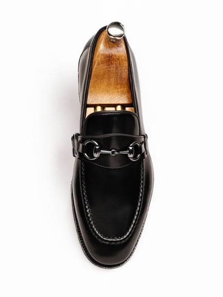 PATENT BLACK GALA HAKİKİ DERİ METAL DETAYLI ERKEK KLASİK AYAKKABI SİYAH AÇMA - 45