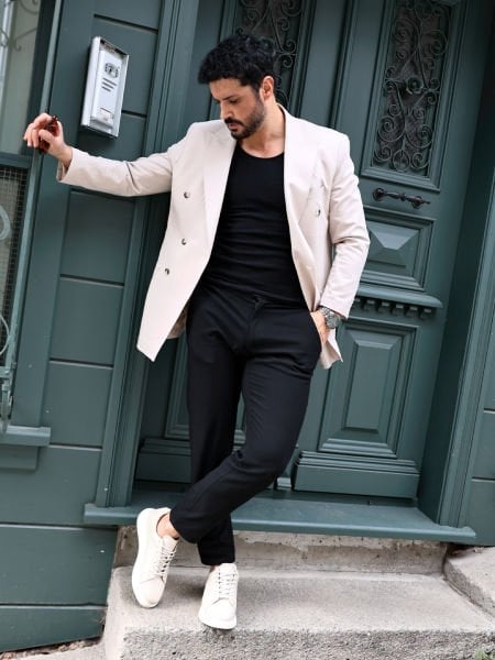 BEIGE  MARINO HAKİKİ DERİ ERKEK TARZ AYAKKABI BEJ - 42