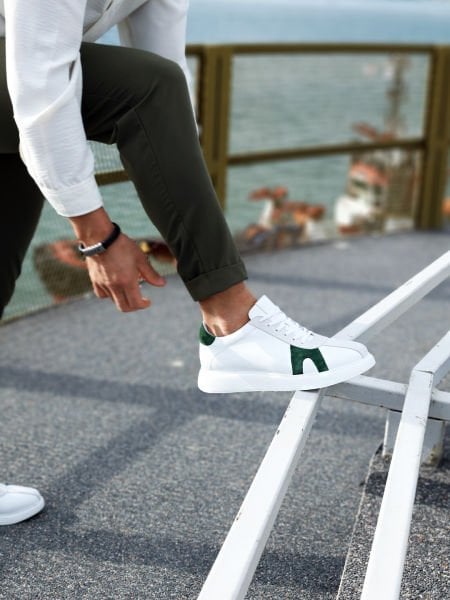 WHITE GREEN LOUIS RAHAT ERKEK DERİ GÜNLÜK AYAKKABI BEYAZ YEŞİL - 44