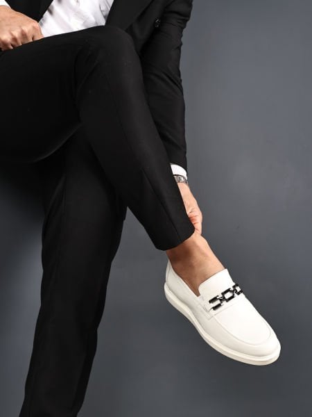 WHITE MARC HAKİKİ DERİ AYAKKABI BEYAZ - 44