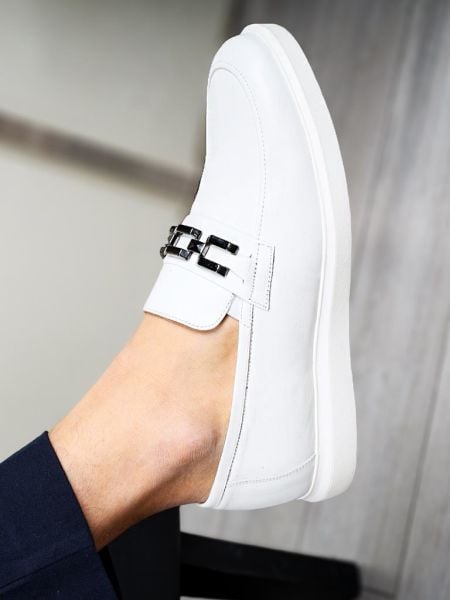 WHITE MARC HAKİKİ DERİ AYAKKABI BEYAZ - 44