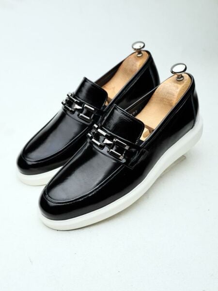 PATENT BLACK MARC HAKİKİ DERİ KLASİK AYAKKABI SİYAH RUGAN - 42