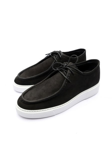 BLACK SUEDE NUBUCK TOMMY  NUBUK ERKEK DERİ GÜNLÜK AYAKKABI SİYAH NUBUK - 43