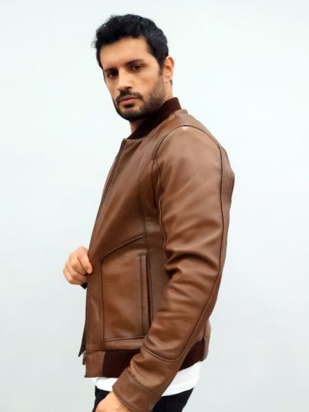 JOHN DAWID MARCO HAKİKİ DERİ ERKEK MONT TABA - 3XL