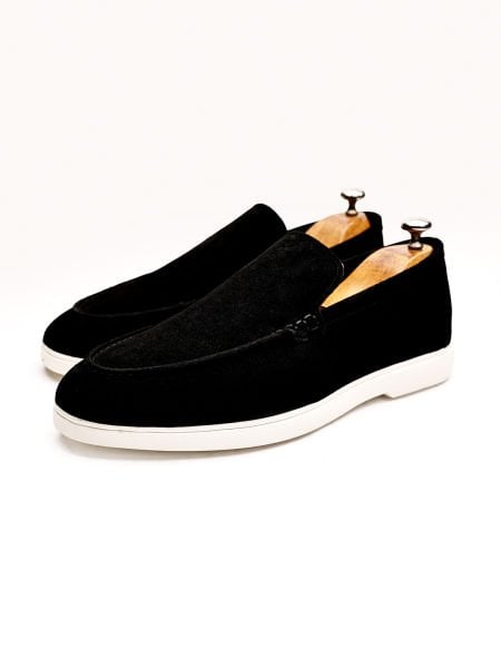 BLACK SUEDE PIANA W SÜET DERİ ERKEK RAHAT YAZLIK AYAKKABI SİYAH SÜET - 43