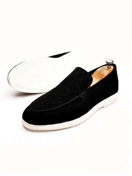 BLACK SUEDE PIANA W SÜET DERİ ERKEK RAHAT YAZLIK AYAKKABI SİYAH SÜET - 43